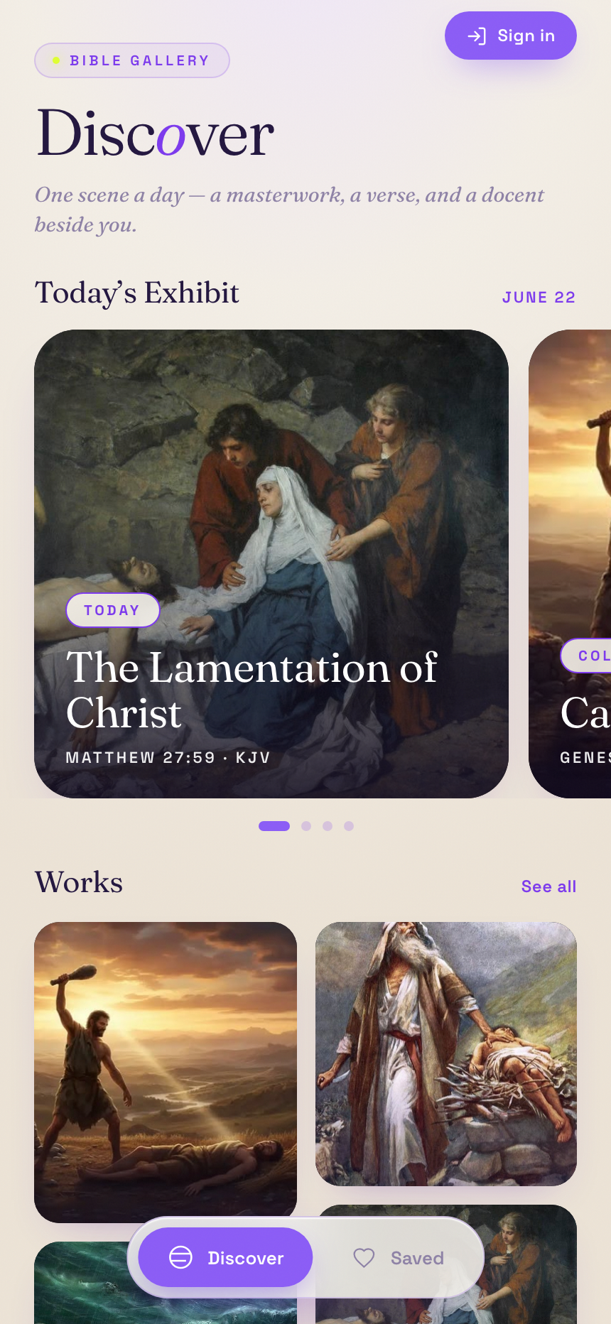 biblefeed Discover — today's exhibit